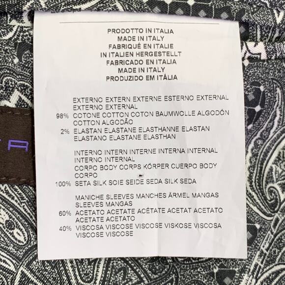 ETRO Size 38 Black Corduroy Cotton Blend Notch Lapel Sport Coat - Picture 10 of 11